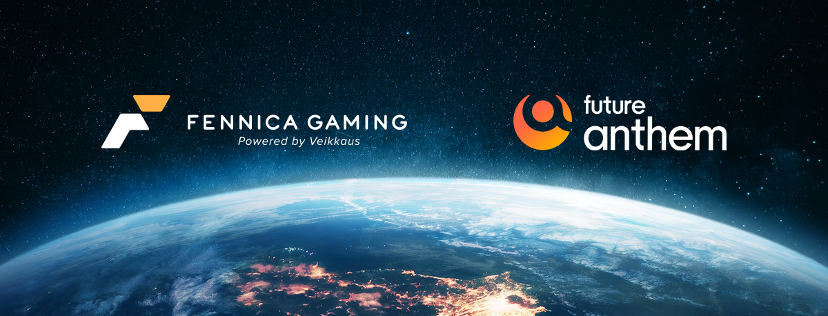 Fennica Gaming and Future Anthem logos in space background